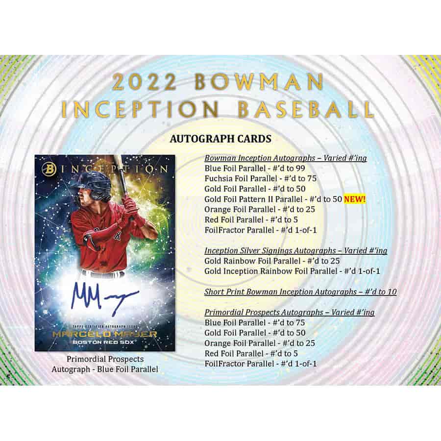 2022 Bowman Inception Baseball Hobby Box - Image 4