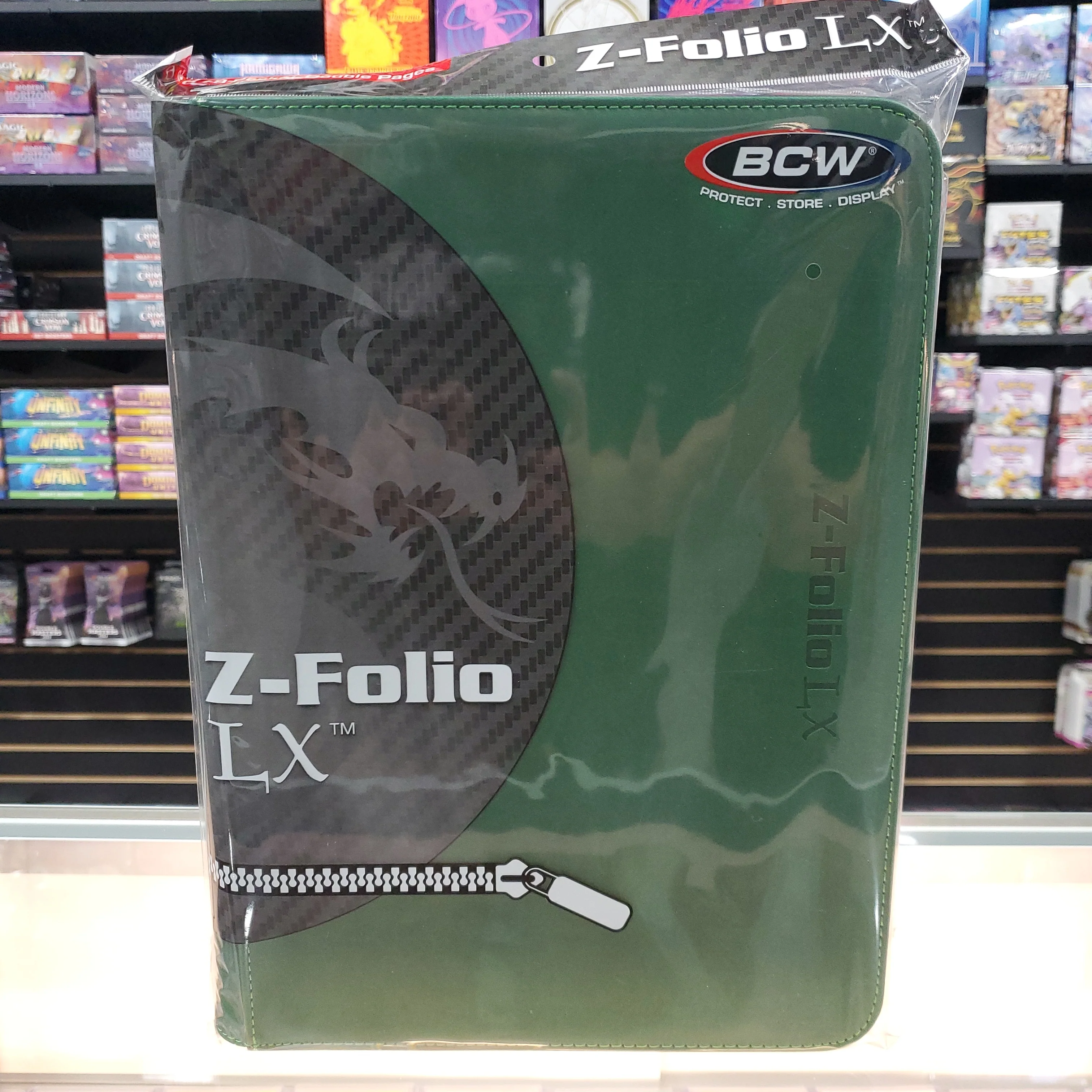 BCW: 9 Pocket Z-Folio Zipper Binder (Green)