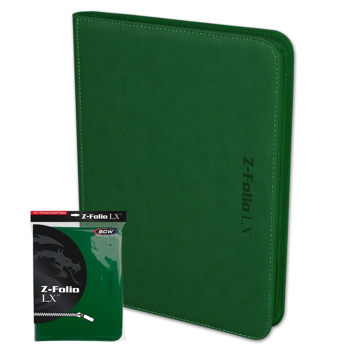 BCW: 9 Pocket Z-Folio Zipper Binder (Green) - Image 4
