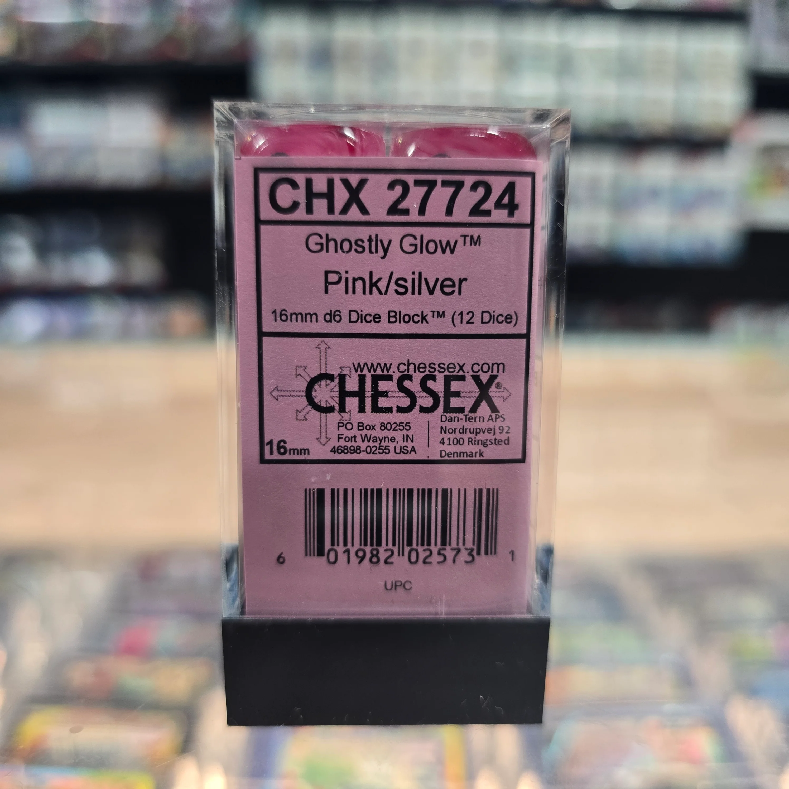 Chessex: Ghostly Glow - 16mm D6 36PC Dice Block (Pink & Silver) - Image 3