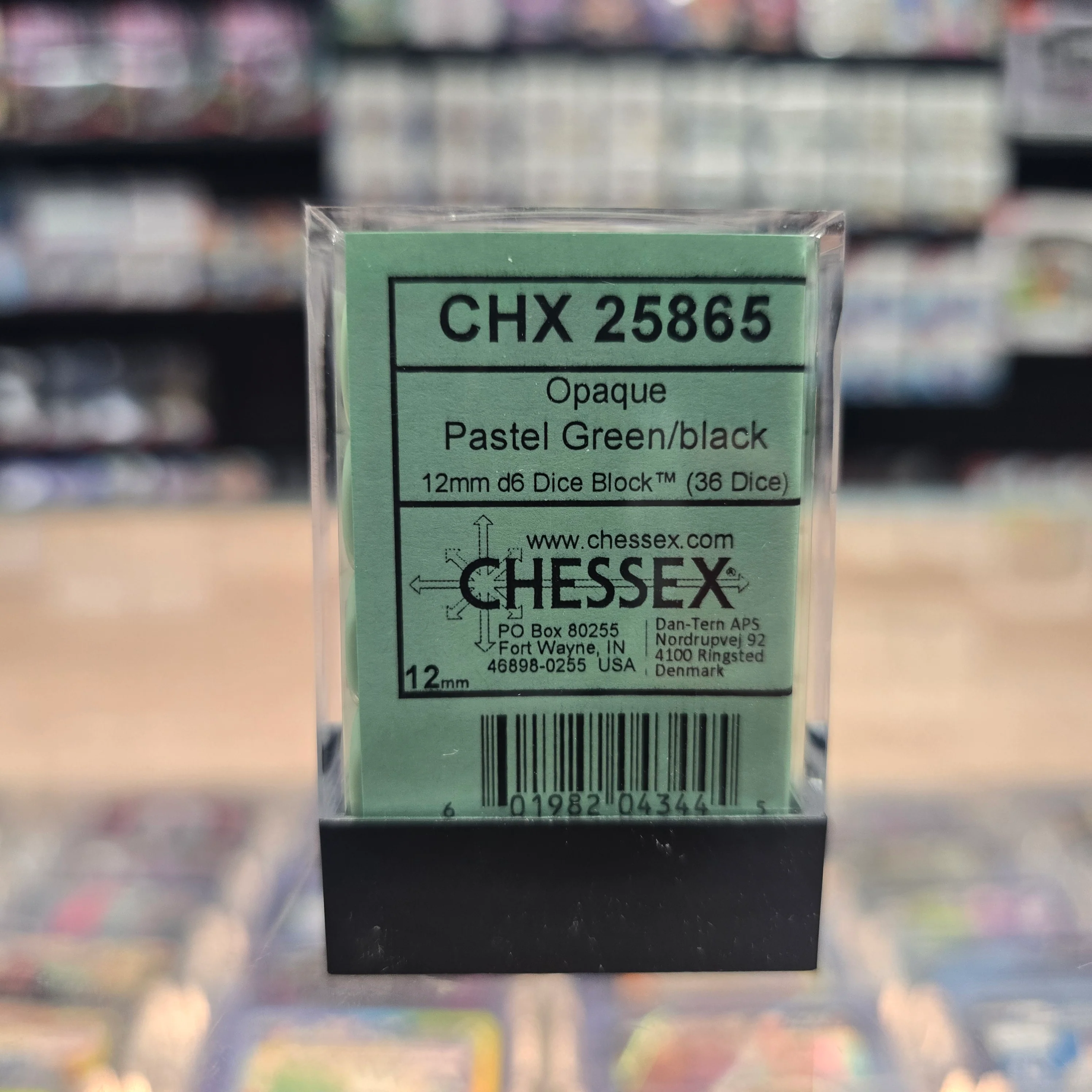 Chessex: Opaque - 12mm D6 36PC Dice Block (Pastel Green & Black) - Image 4