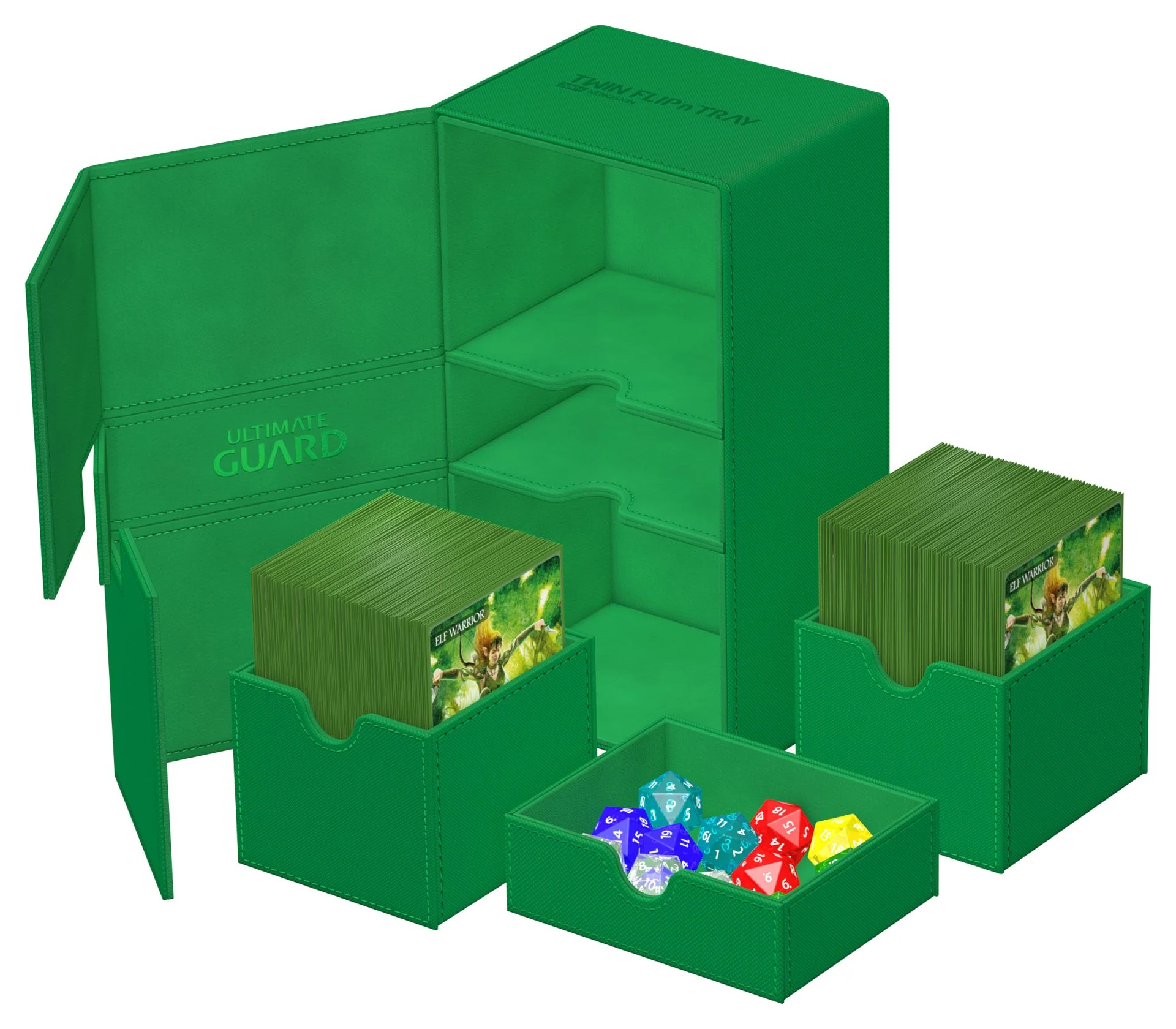 Ultimate Guard - Twin Flip'n'Tray 200+ Xenoskin Deck Case - Green - Image 2