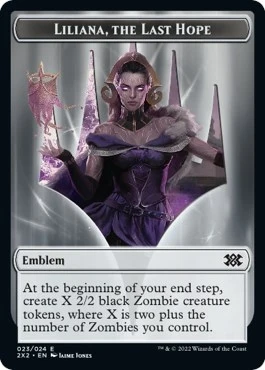 Emblem - Liliana, the Last Hope // Spirit (002) Double-Sided Token (23 // 2) (2X2)
