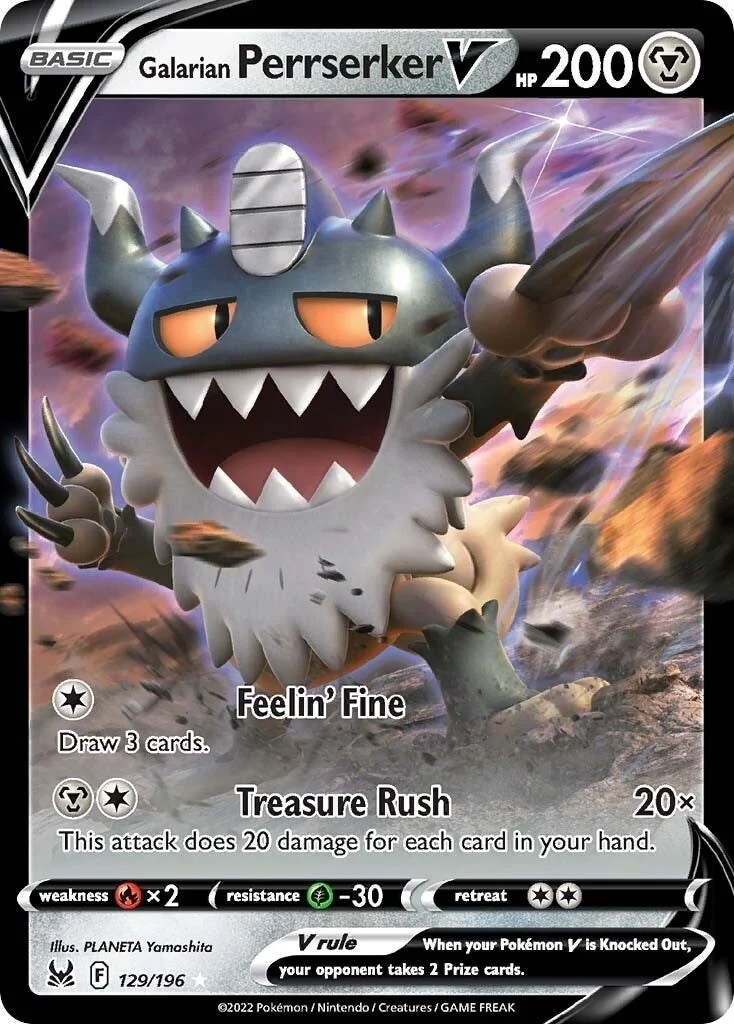 Galarian Perrserker V (129/196) (SWSH11)