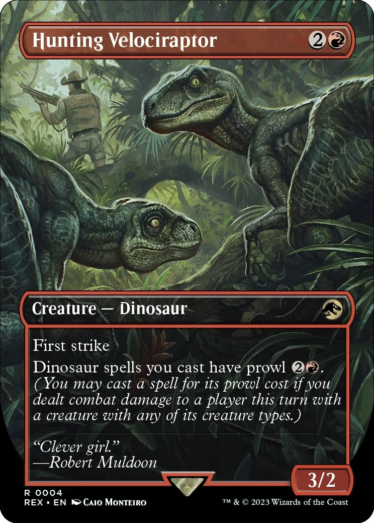 Hunting Velociraptor (Borderless) (4) (REX)