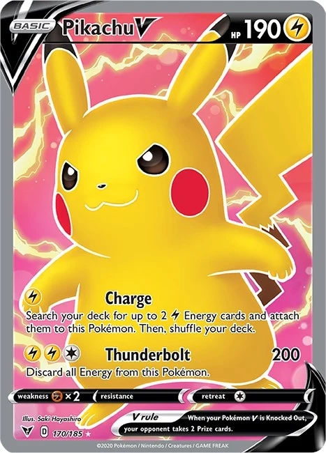 Pikachu V (Full Art) (170/185) (SWSH04)