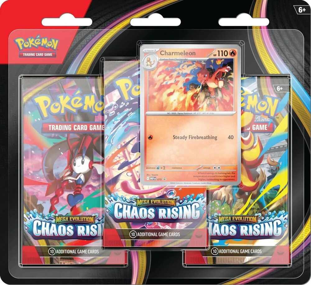 Pokémon TCG: Mega Evolution: Chaos Rising - 3-Pack Blister (Charmeleon) (Limit 1) - Image 3