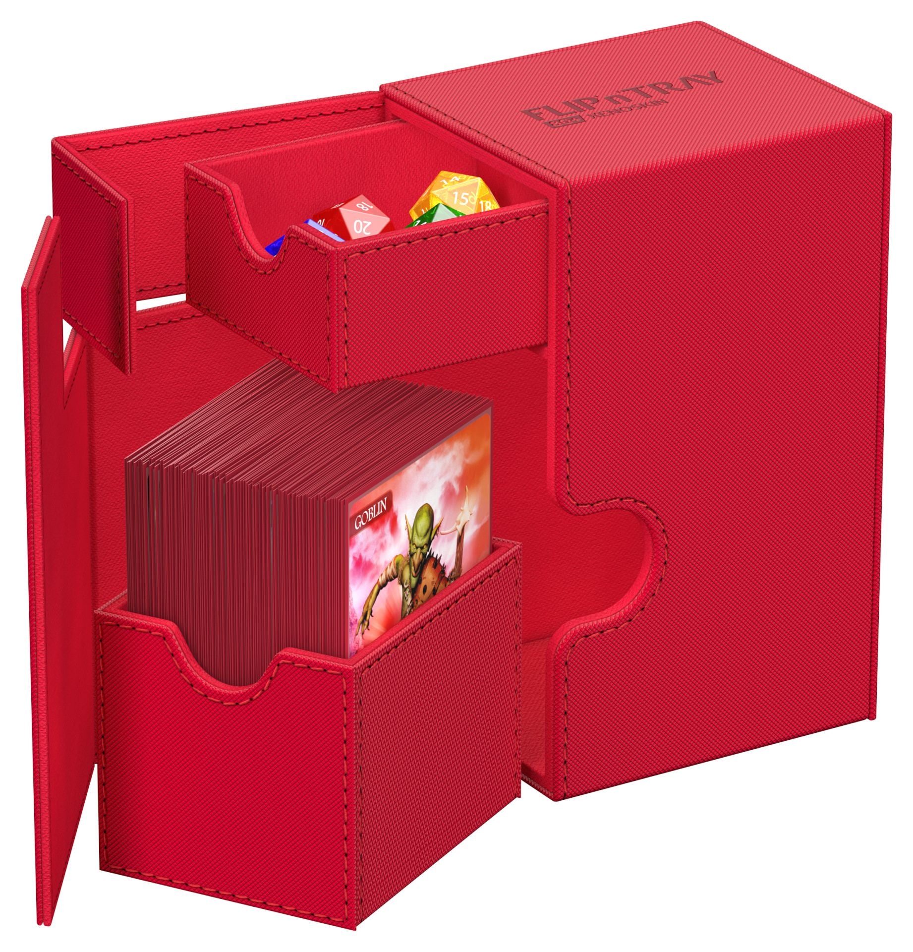 Ultimate Guard - Twin Flip'n'Tray 80+ Xenoskin Deck Case - Monocolor Red - Image 3