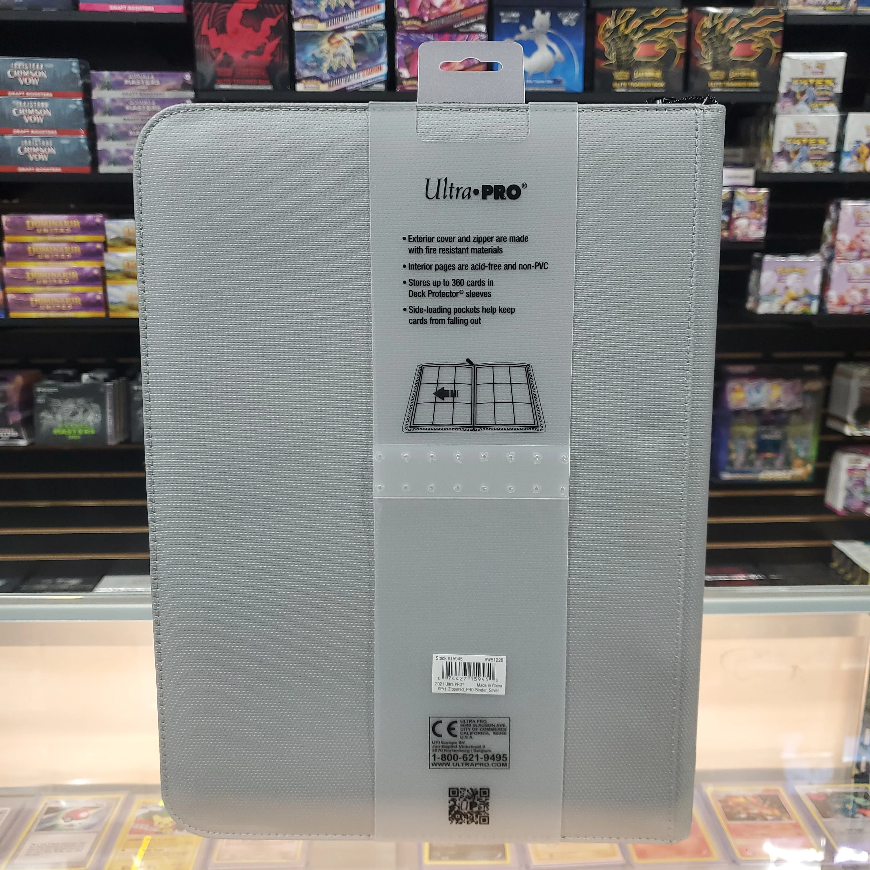 Ultra-PRO: Fire Resistant 9 Pocket Zippered PRO Binder - Silver - Image 2